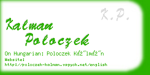 kalman poloczek business card